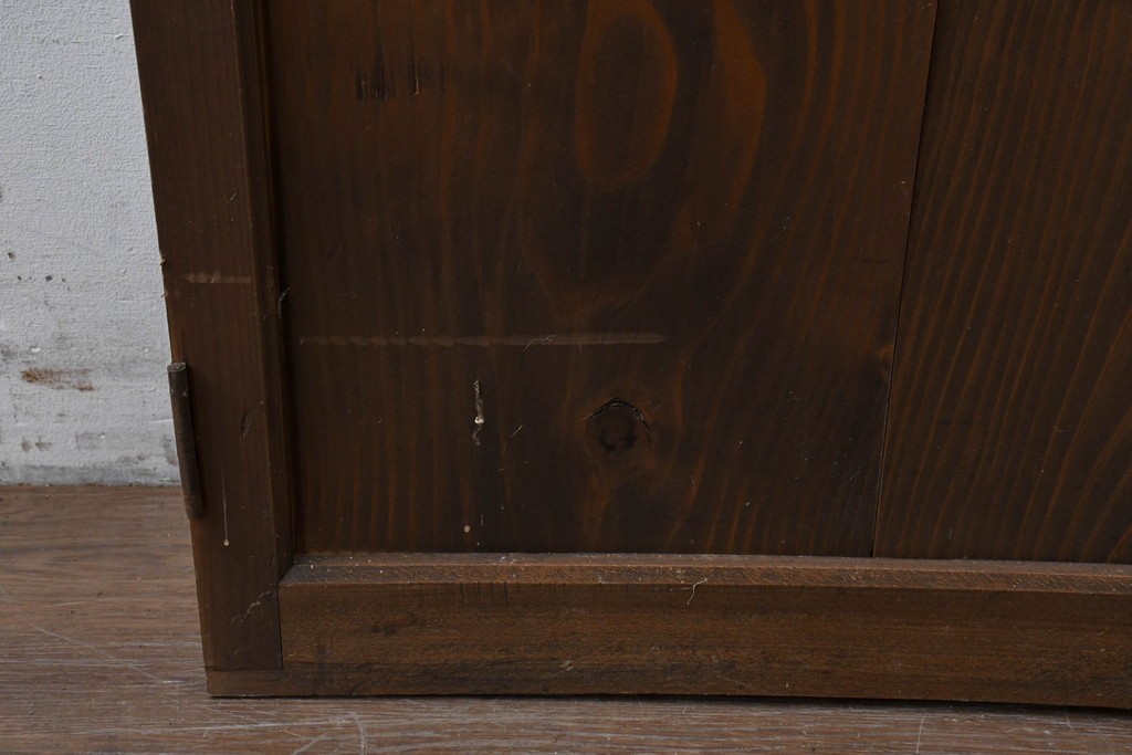 アンティーク建具　大正期　木のあたたかみとレトロなガラスが魅力の扉1枚　(R-086552)