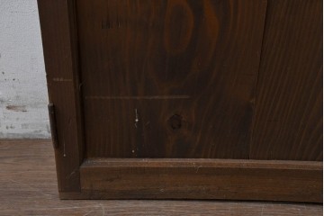 アンティーク建具　大正期　木のあたたかみとレトロなガラスが魅力の扉1枚　(R-086552)