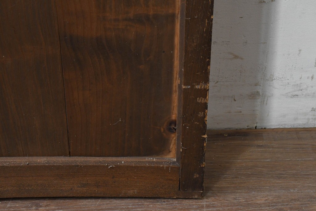 アンティーク建具　大正期　木のあたたかみとレトロなガラスが魅力の扉1枚　(R-086552)