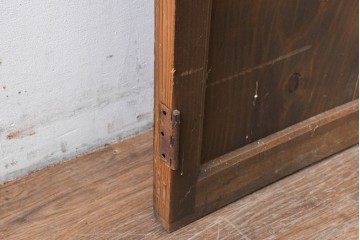 アンティーク建具　大正期　木のあたたかみとレトロなガラスが魅力の扉1枚　(R-086552)