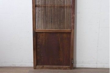 アンティーク建具　明治から大正期　繊細な格子が美しい幅狭格子扉1枚　(R-086553)