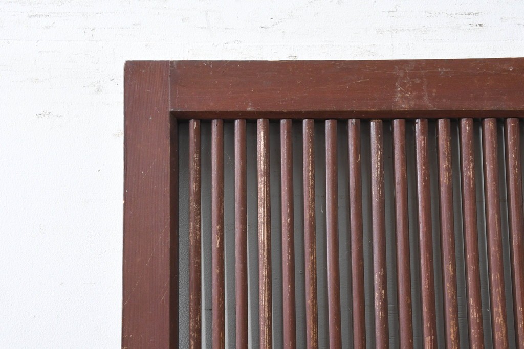 アンティーク建具　明治から大正期　繊細な格子が美しい幅狭格子扉1枚　(R-086553)