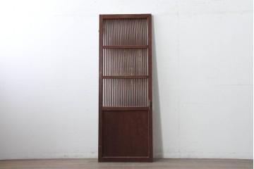 アンティーク建具　明治から大正期　繊細な格子が美しい幅狭格子扉1枚　(R-086553)