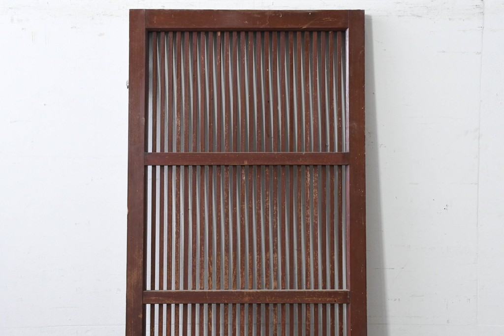 アンティーク建具　明治から大正期　繊細な格子が美しい幅狭格子扉1枚　(R-086553)