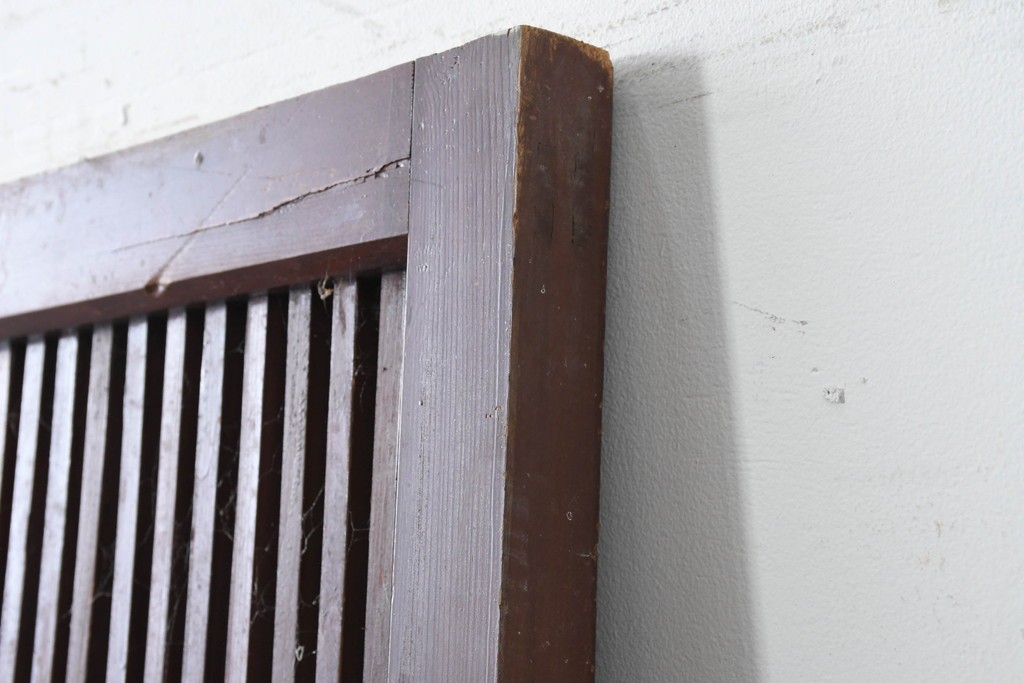 アンティーク建具　明治から大正期　繊細な格子が美しい幅狭格子扉1枚　(R-086553)