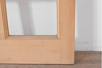 ヴィンテージ建具　未使用長期在庫品建具　昭和後期　明るい木色のフレームのシンプルな扉2枚セット　(R-086554)