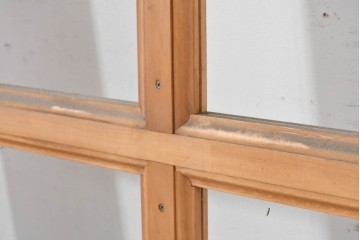 ヴィンテージ建具　未使用長期在庫品建具　昭和後期　明るい木色のフレームのシンプルな扉2枚セット　(R-086554)