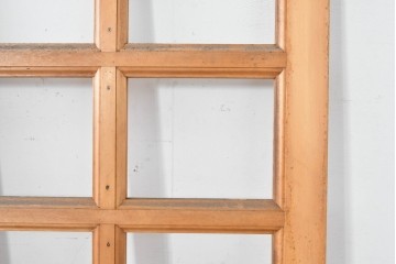 ヴィンテージ建具　未使用長期在庫品建具　昭和後期　明るい木色のフレームのシンプルな扉2枚セット　(R-086554)