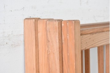 ヴィンテージ建具　昭和後期　上品な桟組みが引き立つ幅狭タイプの雪見障子戸4枚セット　(R-086555)