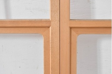 ヴィンテージ建具　昭和後期　上品な桟組みが引き立つ幅狭タイプの雪見障子戸4枚セット　(R-086557)