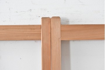 ヴィンテージ建具　昭和後期　上品な桟組みが引き立つ幅狭タイプの雪見障子戸4枚セット　(R-086559)