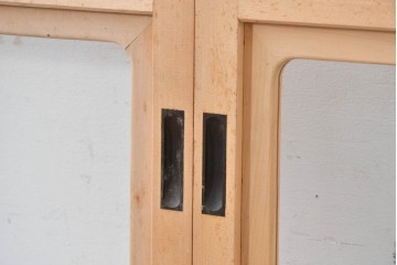 ヴィンテージ建具　昭和後期　上品な桟組みが引き立つ雪見障子戸4枚セット　(R-086560)