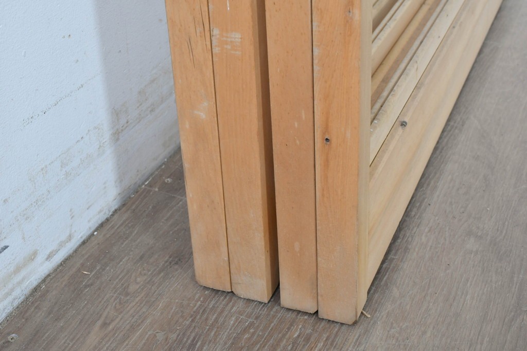 ヴィンテージ建具　昭和後期　上品な桟組みが引き立つ雪見障子戸4枚セット　(R-086560)