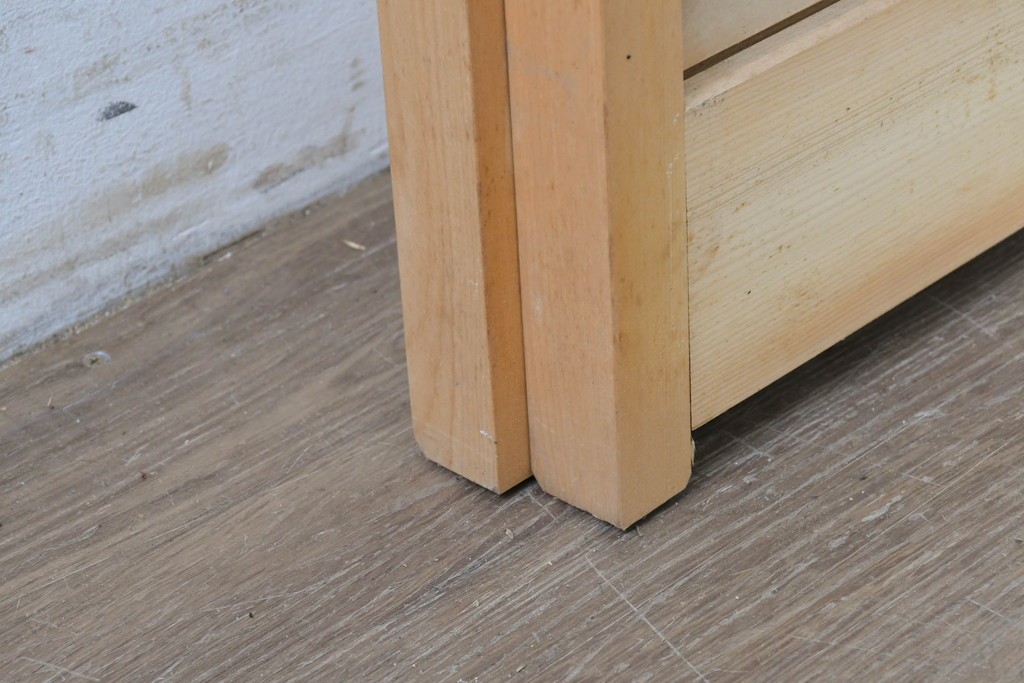 ヴィンテージ建具　昭和後期　上品な桟組みが引き立つ雪見障子戸2枚セット　(R-086561)