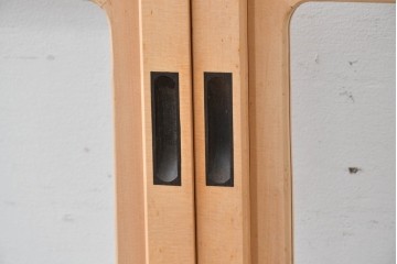 ヴィンテージ建具　昭和後期　上品な桟組みが引き立つ雪見障子戸2枚セット　(R-086562)