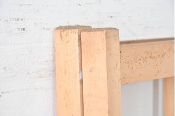 ヴィンテージ建具　昭和後期　上品な桟組みが引き立つ雪見障子戸2枚セット　(R-086562)