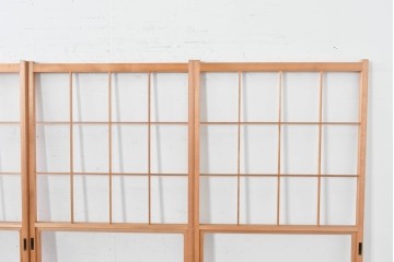 ヴィンテージ建具　昭和後期　上品な桟組みが引き立つ雪見障子戸4枚セット　(R-086564)