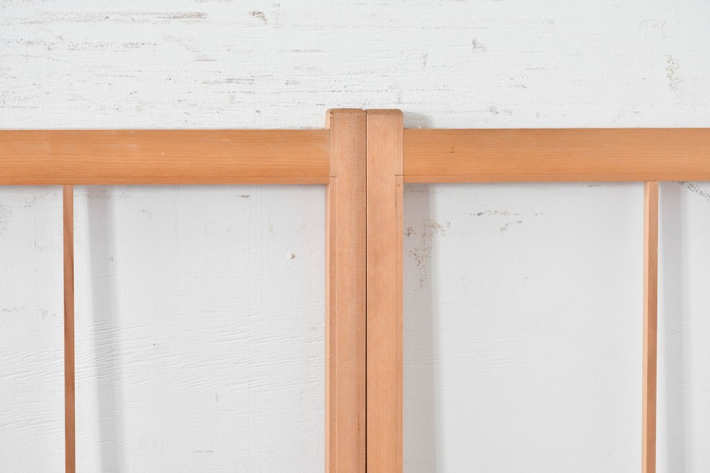 ヴィンテージ建具　昭和後期　上品な桟組みが引き立つ雪見障子戸4枚セット　(R-086564)