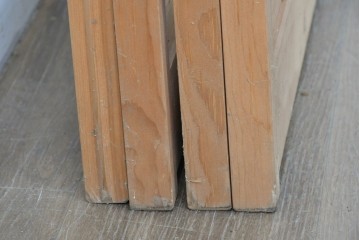 ヴィンテージ建具　昭和後期　上品な桟組みが引き立つ雪見障子戸4枚セット　(R-086564)