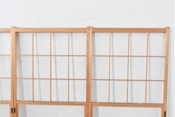 ヴィンテージ建具　昭和後期　上品な桟組みが引き立つ雪見障子戸4枚セット　(R-086565)