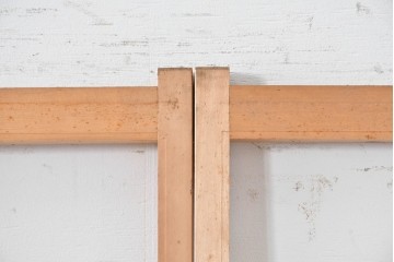 ヴィンテージ建具　昭和後期　上品な桟組みが引き立つ雪見障子戸4枚セット　(R-086565)