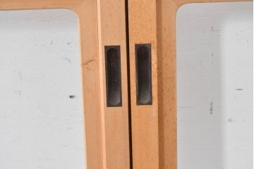 ヴィンテージ建具　昭和後期　上品な桟組みが引き立つ雪見障子戸4枚セット　(R-086565)