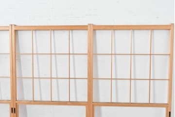 ヴィンテージ建具　昭和後期　上品な桟組みが引き立つ雪見障子戸4枚セット　(R-086565)