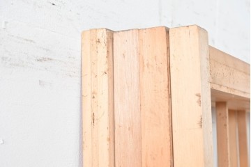 ヴィンテージ建具　昭和後期　上品な桟組みが引き立つ雪見障子戸4枚セット　(R-086565)