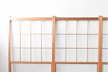 ヴィンテージ建具　昭和後期　上品な桟組みが引き立つ雪見障子戸4枚セット　(R-086566)