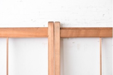 ヴィンテージ建具　昭和後期　上品な桟組みが引き立つ雪見障子戸4枚セット　(R-086566)