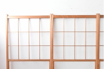 ヴィンテージ建具　昭和後期　上品な桟組みが引き立つ雪見障子戸4枚セット　(R-086566)
