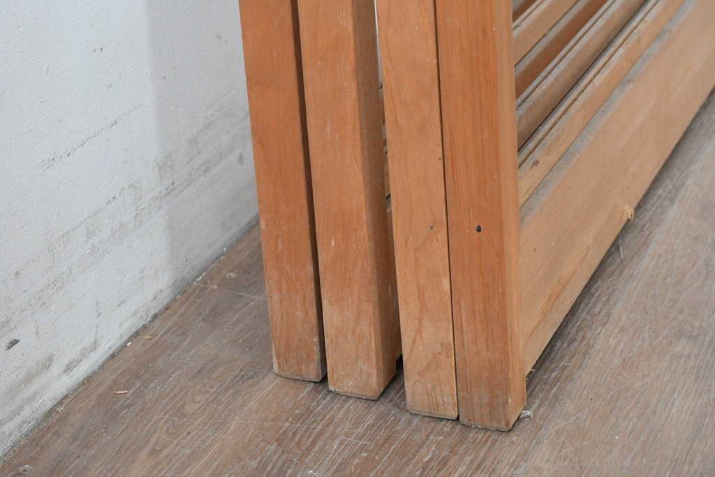 ヴィンテージ建具　昭和後期　上品な桟組みが引き立つ雪見障子戸4枚セット　(R-086566)