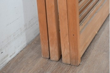 ヴィンテージ建具　昭和後期　上品な桟組みが引き立つ雪見障子戸4枚セット　(R-086566)