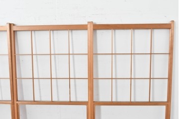 ヴィンテージ建具　昭和後期　上品な桟組みが引き立つ雪見障子戸4枚セット　(R-086567)
