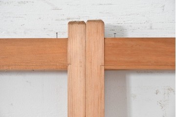 ヴィンテージ建具　昭和後期　上品な桟組みが引き立つ雪見障子戸4枚セット　(R-086567)