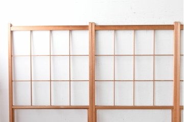 ヴィンテージ建具　昭和後期　上品な桟組みが引き立つ雪見障子戸4枚セット　(R-086567)