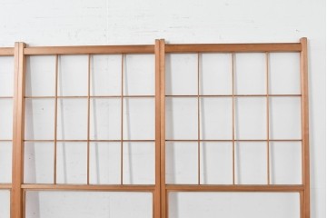 ヴィンテージ建具　昭和後期　上品な桟組みが引き立つ雪見障子戸4枚セット　(R-086567)