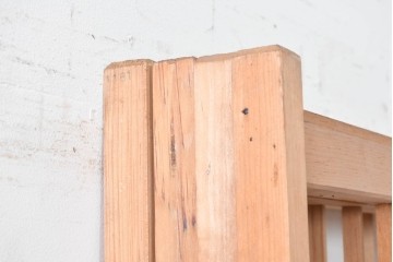 ヴィンテージ建具　昭和後期　上品な桟組みが引き立つ雪見障子戸4枚セット　(R-086567)