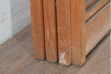 ヴィンテージ建具　昭和後期　上品な桟組みが引き立つ雪見障子戸4枚セット　(R-086568)