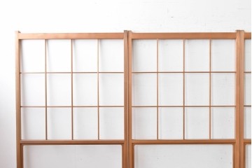 ヴィンテージ建具　昭和後期　上品な桟組みが引き立つ雪見障子戸4枚セット　(R-086569)