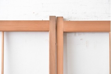 ヴィンテージ建具　昭和後期　上品な桟組みが引き立つ雪見障子戸4枚セット　(R-086569)