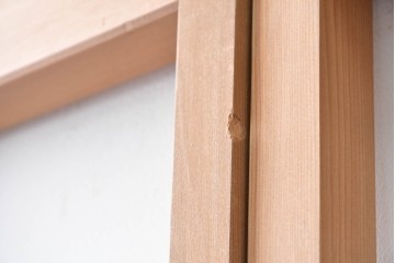 ヴィンテージ建具　昭和後期　上品な桟組みが引き立つ雪見障子戸4枚セット　(R-086569)