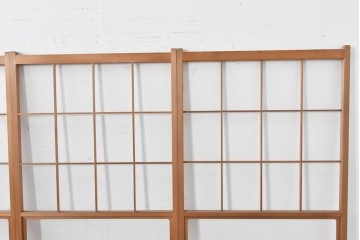 ヴィンテージ建具　昭和後期　上品な桟組みが引き立つ雪見障子戸4枚セット　(R-086569)