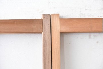 ヴィンテージ建具　昭和後期　上品な桟組みが引き立つ雪見障子戸4枚セット　(R-086570)