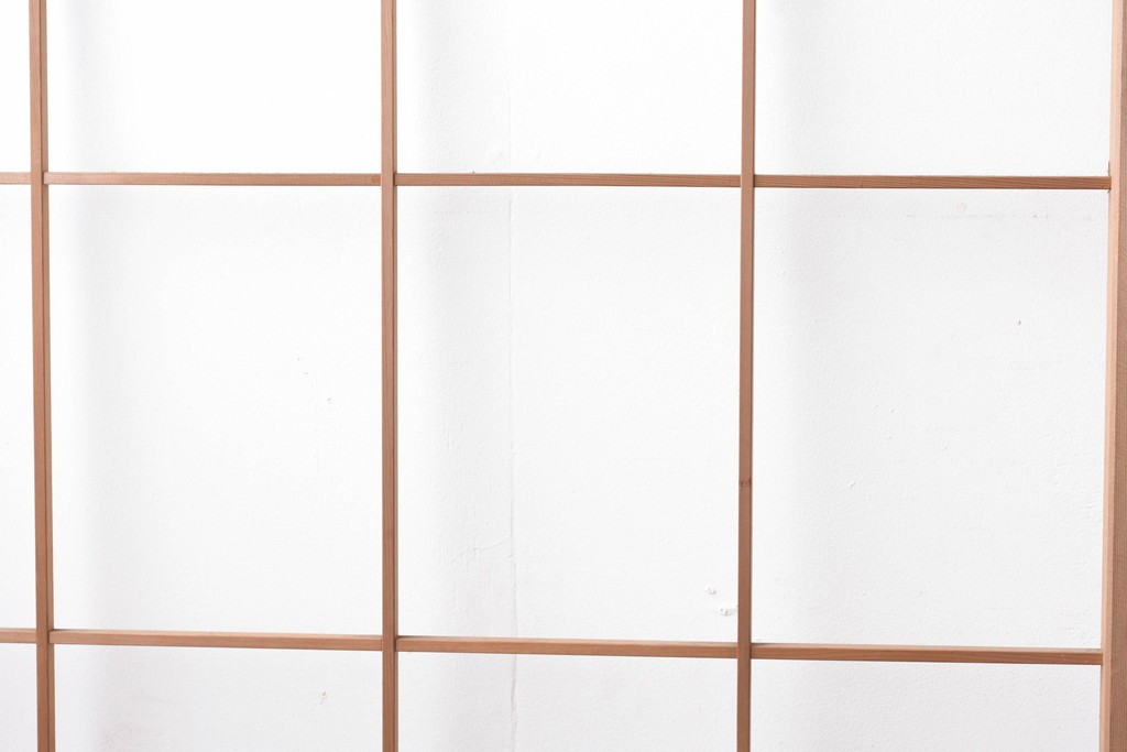 ヴィンテージ建具　昭和後期　上品な桟組みが引き立つ雪見障子戸4枚セット　(R-086570)