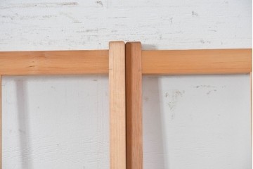 ヴィンテージ建具　昭和後期　上品な桟組みが引き立つ雪見障子戸4枚セット　(R-086571)