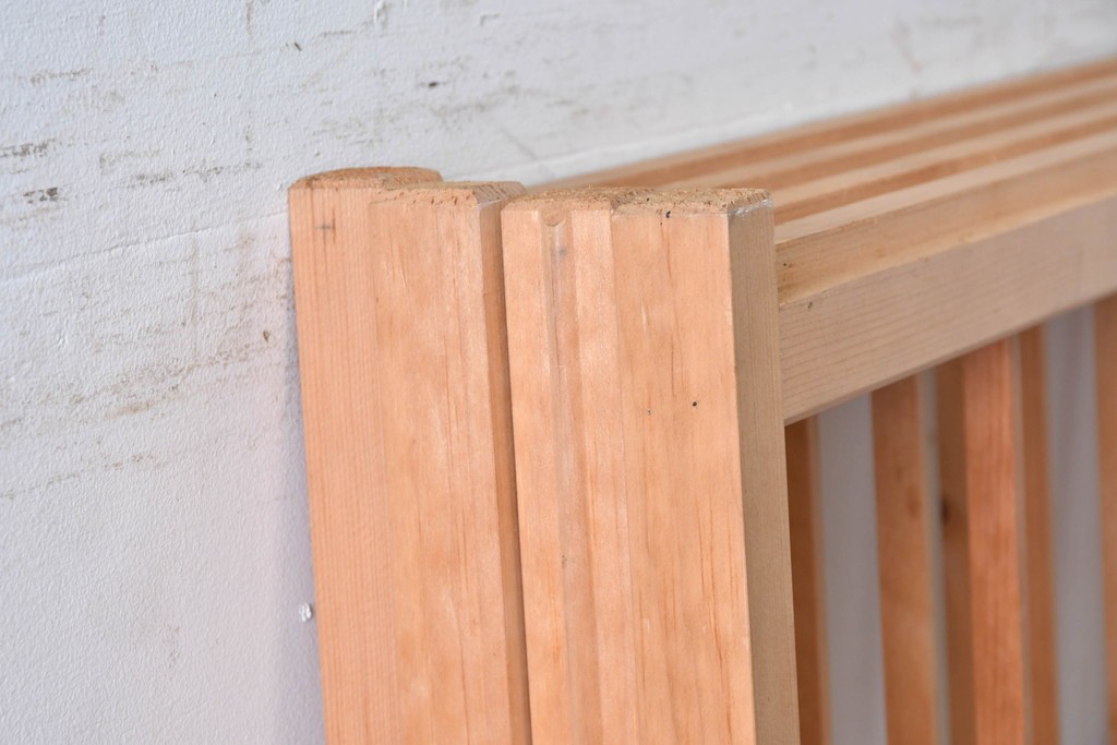 ヴィンテージ建具　昭和後期　上品な桟組みが引き立つ雪見障子戸4枚セット　(R-086571)