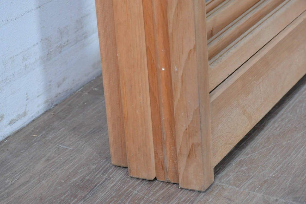 ヴィンテージ建具　昭和後期　上品な桟組みが引き立つ雪見障子戸4枚セット　(R-086571)