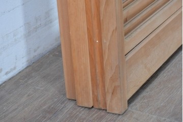 ヴィンテージ建具　昭和後期　上品な桟組みが引き立つ雪見障子戸4枚セット　(R-086571)