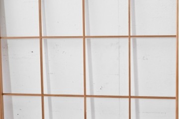 ヴィンテージ建具　昭和後期　秋田杉　温かみのある木味が魅力の雪見障子戸4枚セット　(R-086572)